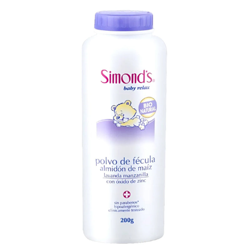 Simonds - Baby Relax Bio Natural Polvo De Fecula Lavanda Manzanilla 200G
