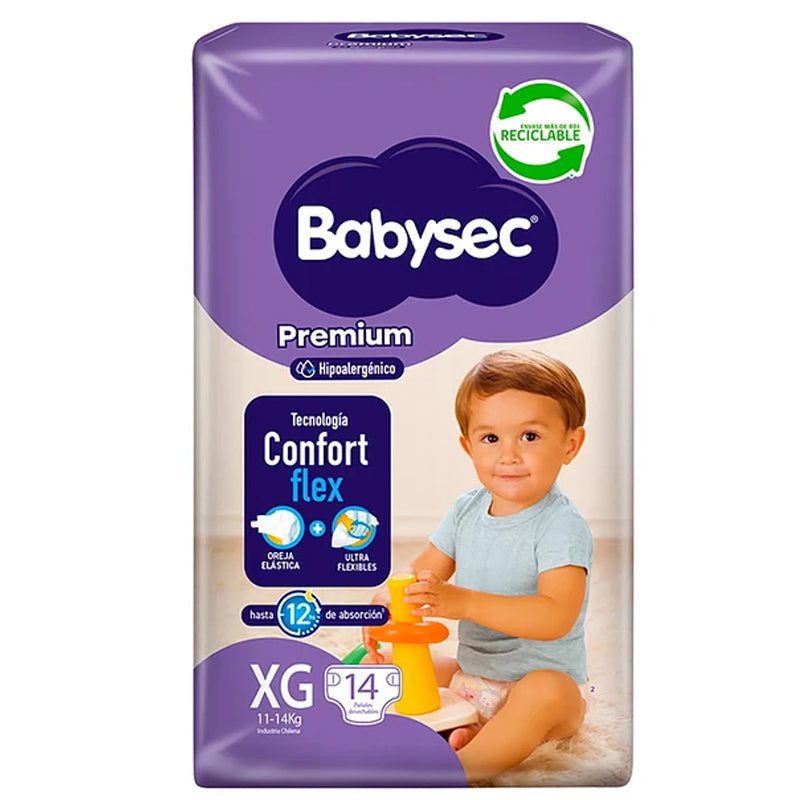Pañales Babysec Premium - XG 16Un.