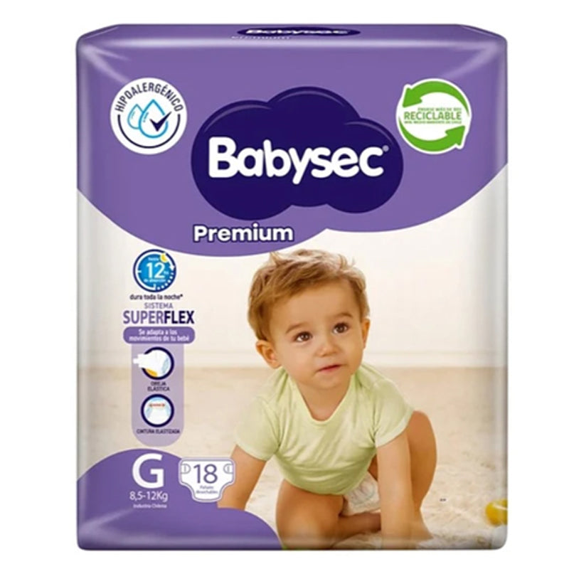 Pañales Babysec Premium - G 18Un.