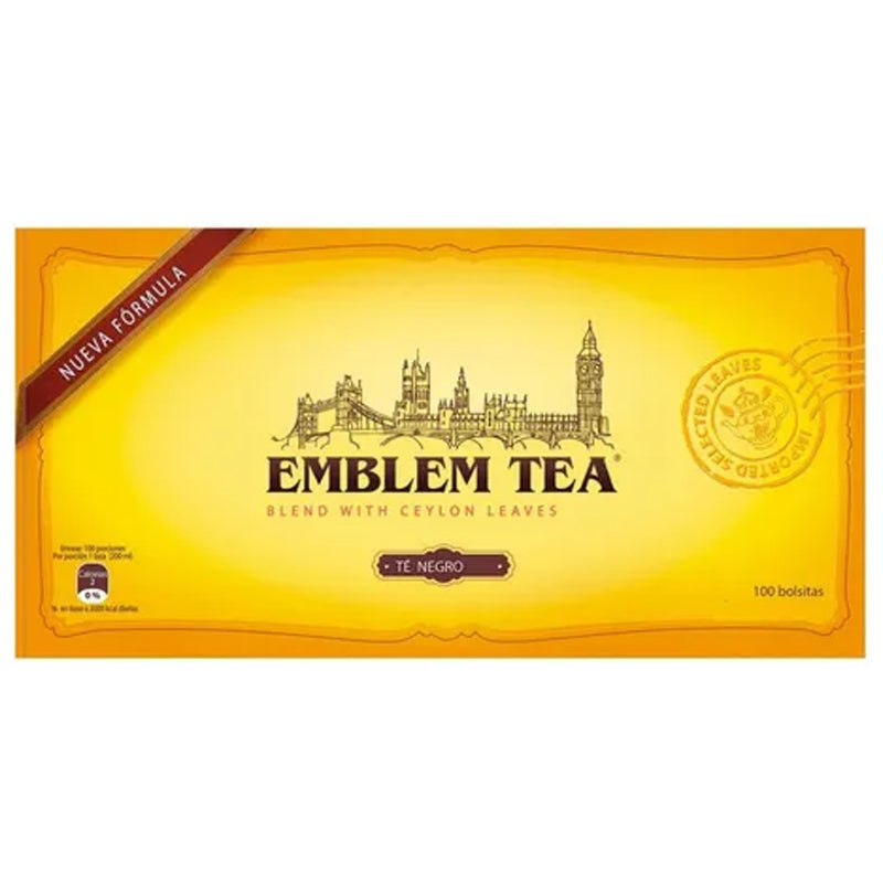 Emblema Tea - Te Negro X100 Unid 180 Gr