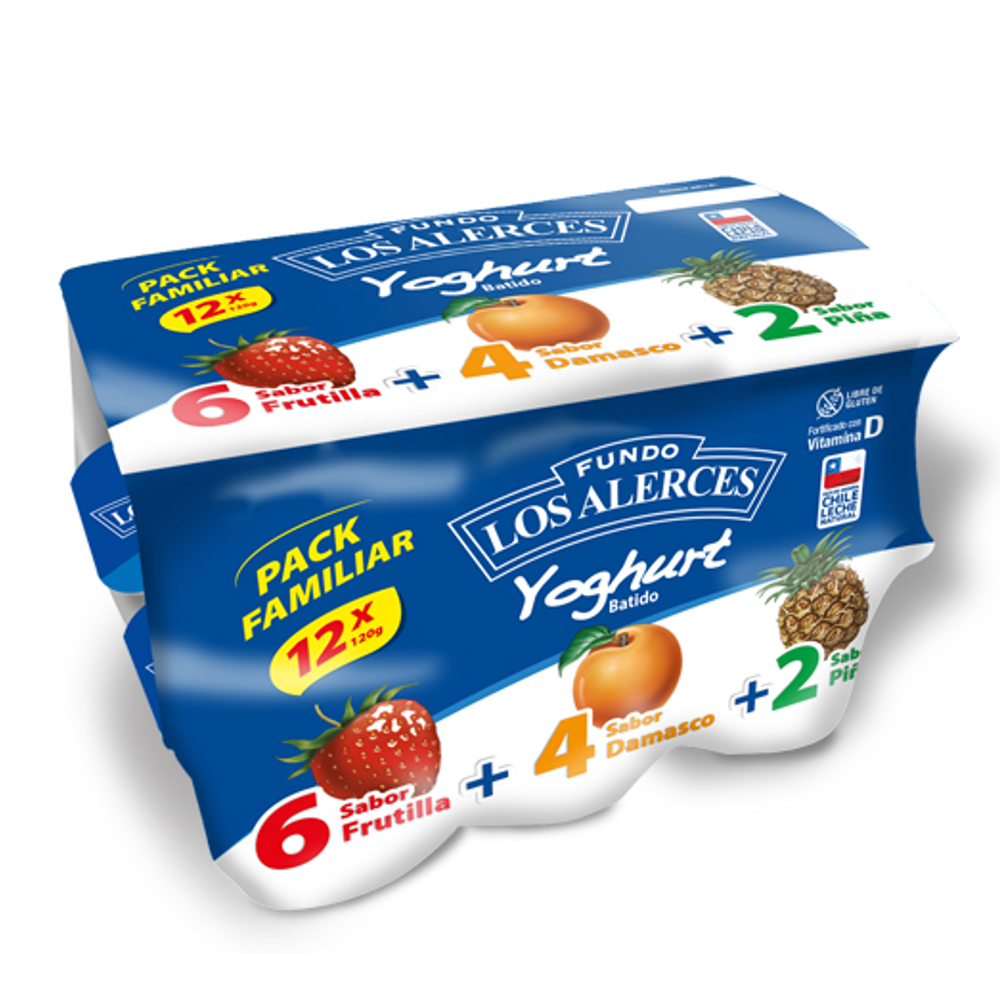 Fundo Los Alerces - Yoghurt Batido Pack 12X3 Sabores