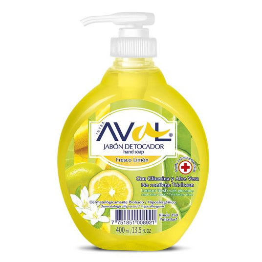 Jabon Liquido Aval - Fresco Limón 400ml.