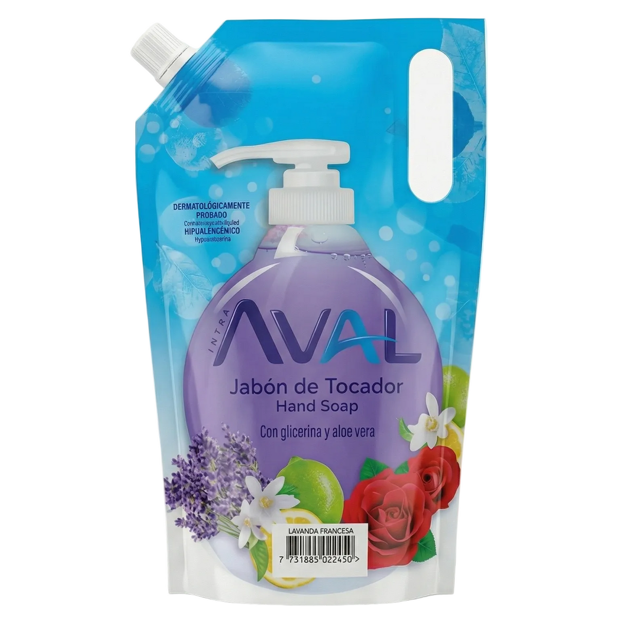Jabon Liquido Aval - Lavanda Francesa Recarga 800Ml.
