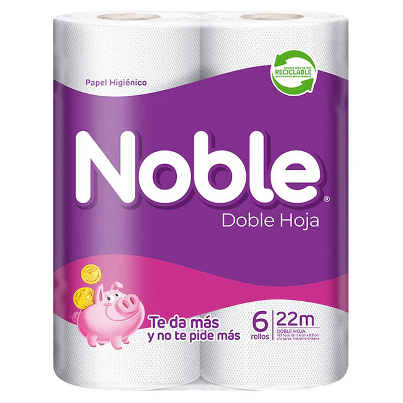 Noble - Papel Higienico 6 Rollos 22M Doble Hoja