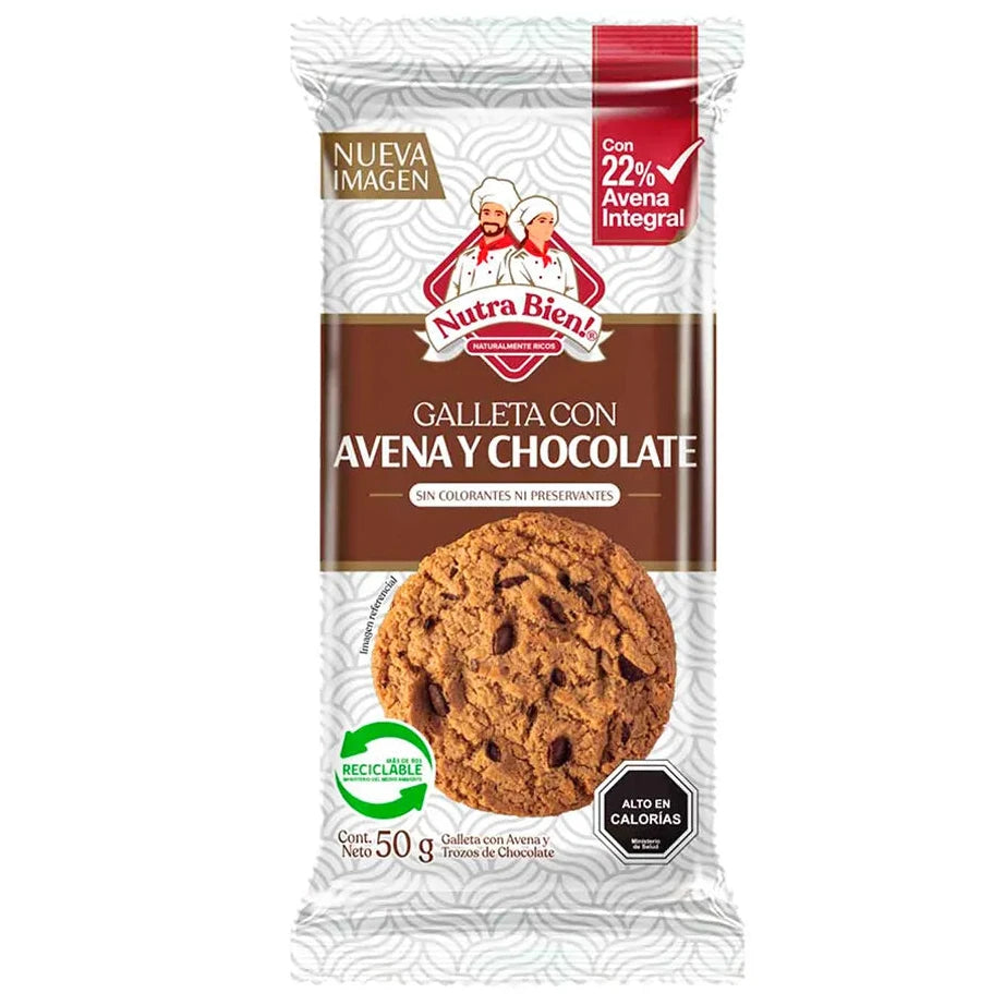 Nutra Bien - Galletas Avena  Chocolate 50 Gr