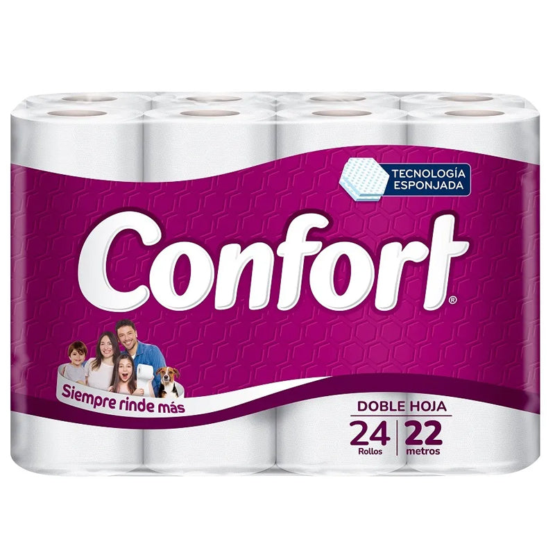Papel Higiénico - Doble Hoja 24 Rollos X 22 Mts