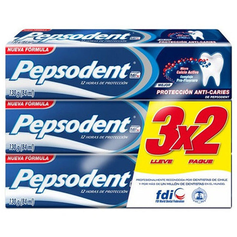 Pepsodent - Pack Anti Caries 3X130Grs.