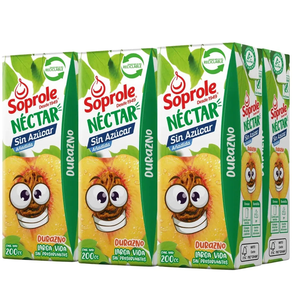 Soprole - Jugo Durazno Pack 6 (200 Ml)