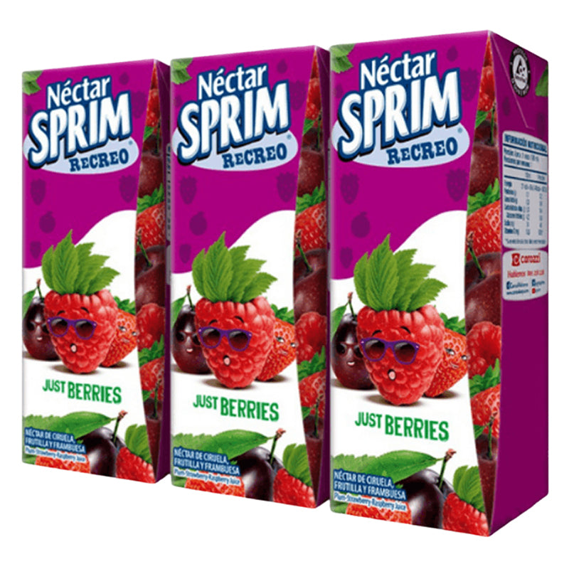 Sprim - Sabor Strawb  + Rasberry X3 Pack 190 Ml Unid