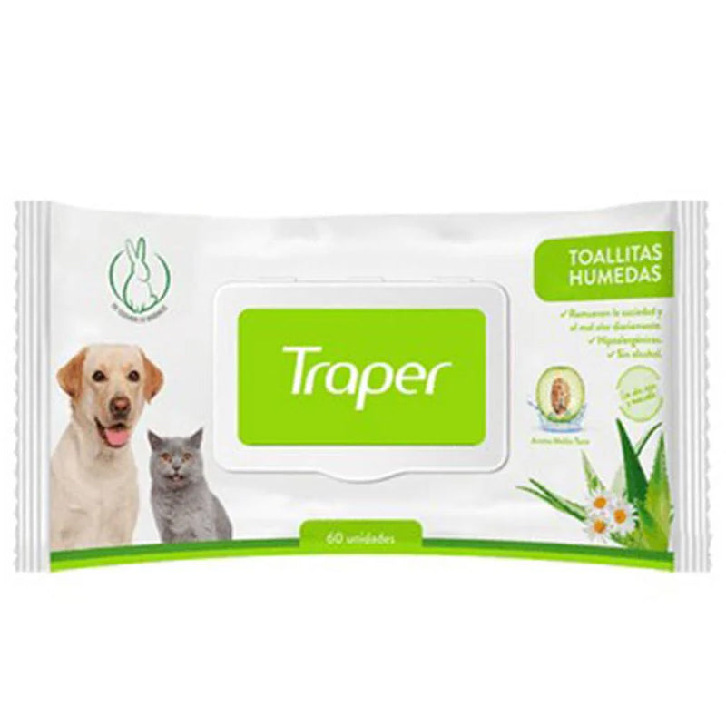Toallitas Humedas Para Mascotas - Hipoalergenicas 60 Unidades