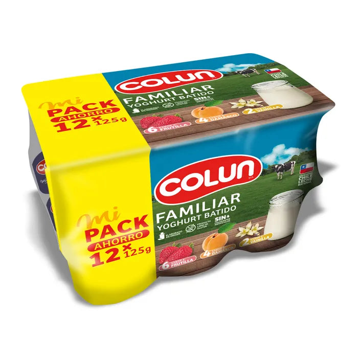 Yoghurt Colun - Yoghurt Pack Familiar  12X125 Gr