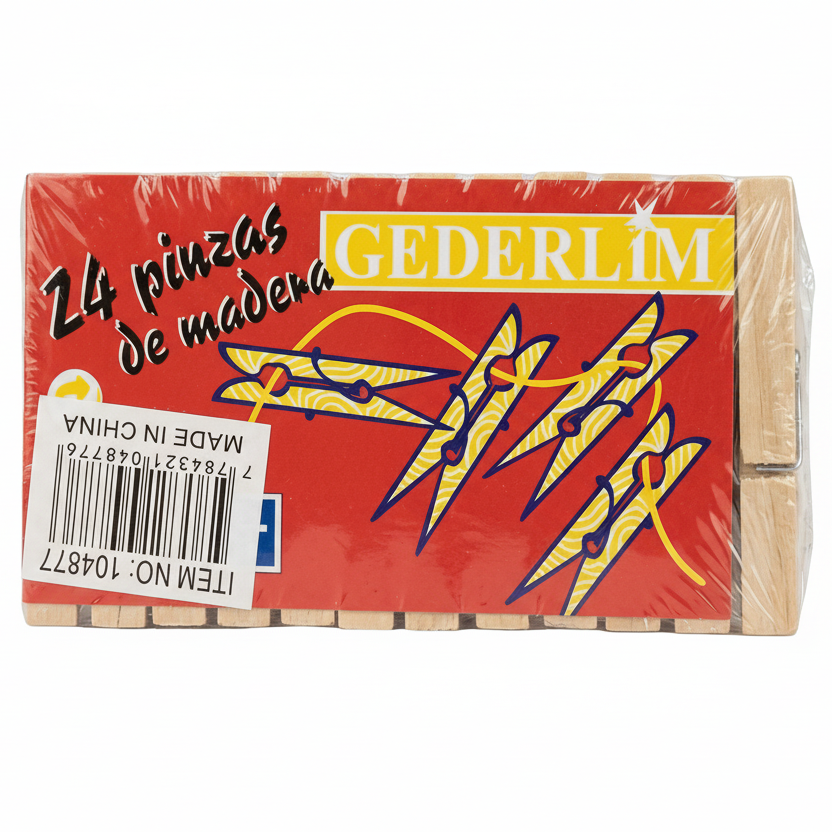 Menaje - Pinza Para Ropa Madera 24Un.
